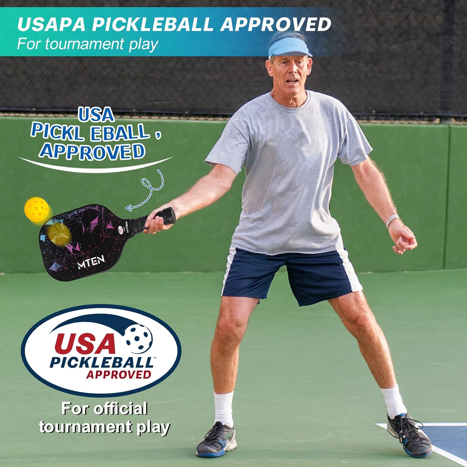 Detalle 2 de MTEN Pickleball Paddle Set, Fiberglass