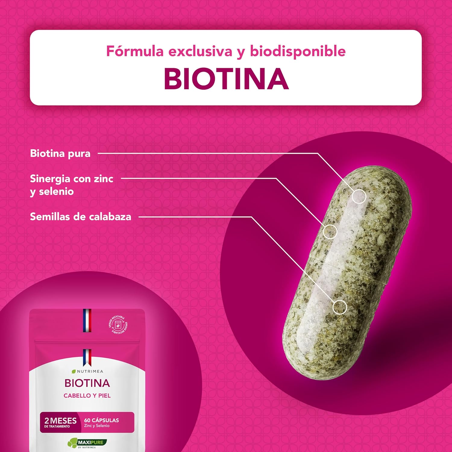 Detalle de Nutrimea Biotina Cabello y Uñas 60 cápsulas