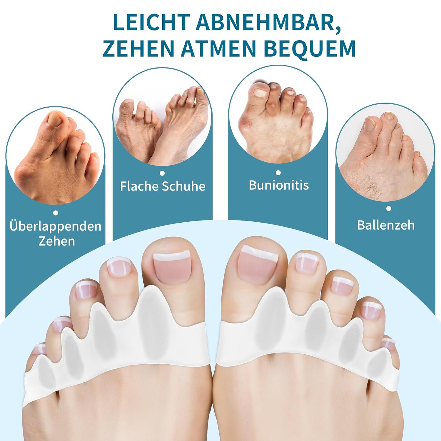Detalle 2 de SUNFATT Zehenspreizer 4 Stück 👣