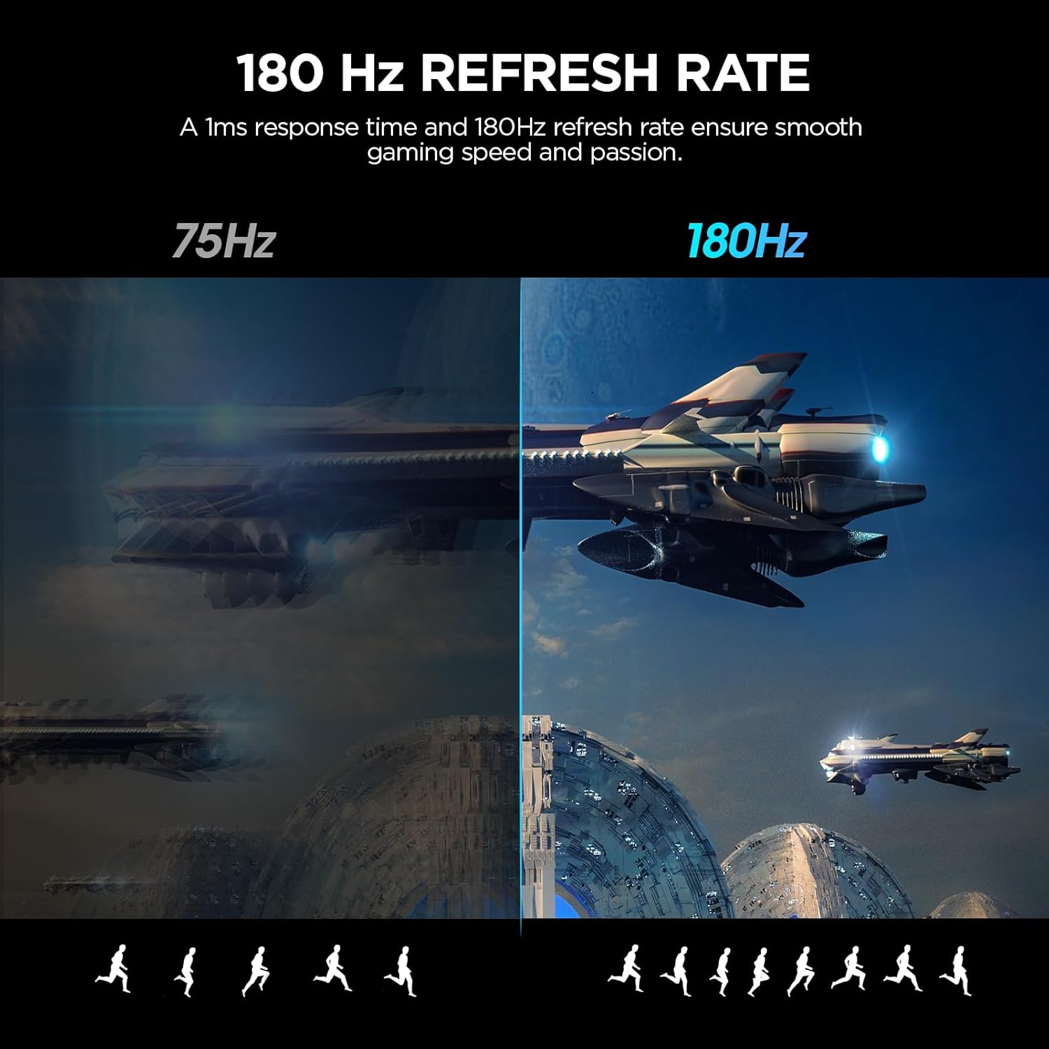 Detalle de KOORUI 24 Inch Gaming Monitor review: 180Hz curved VA, 1500R, 1ms response