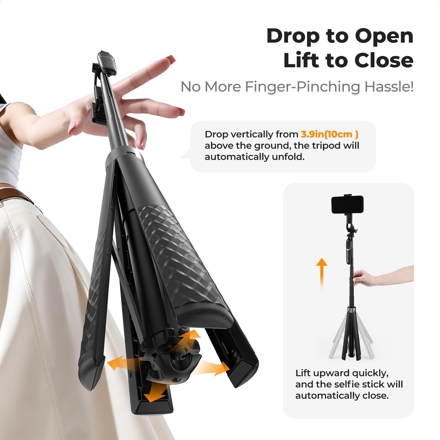 Detalle de K&F CONCEPT 180cm Phone Tripod with 4-Leg Base and Wireless Remote (A702)