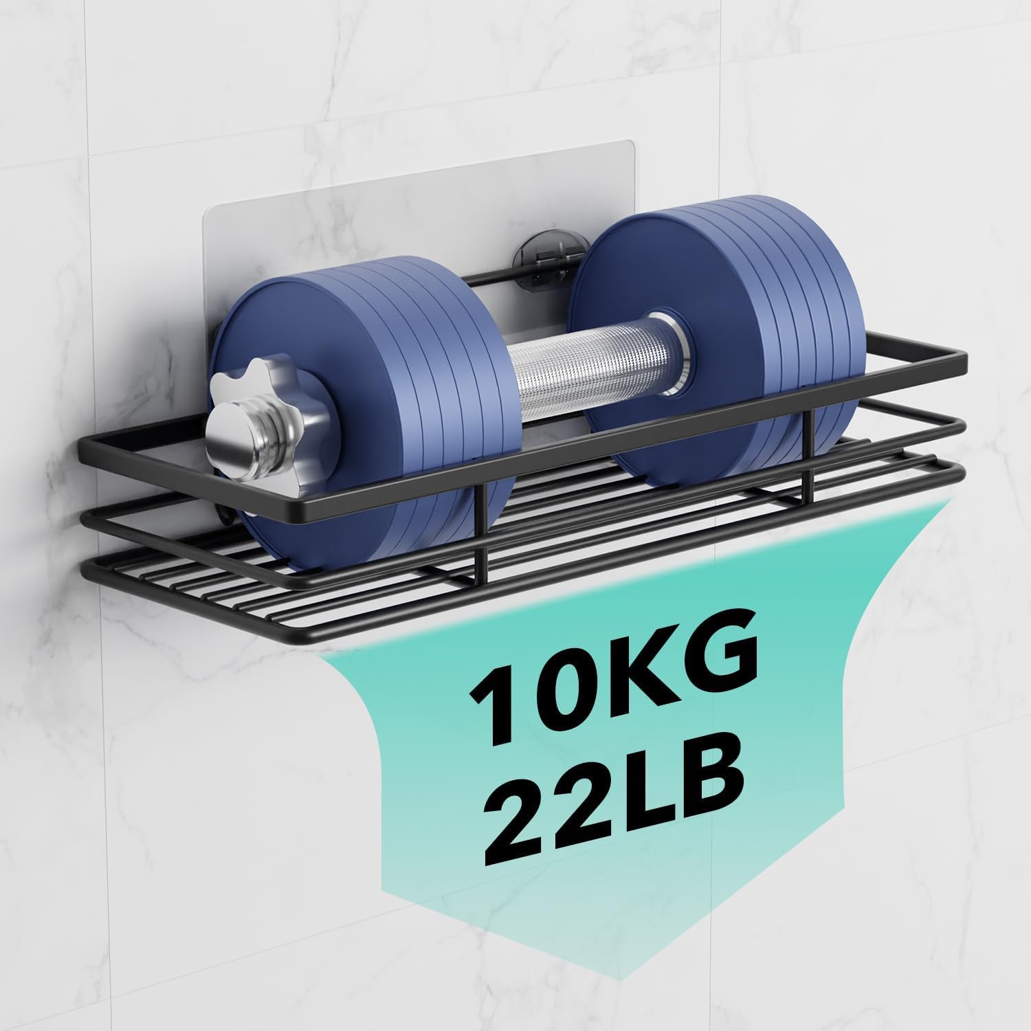 Detalle de Saffruff Duschablage Ohne Bohren – 2er-Set Edelstahl-Duschregal schwarz