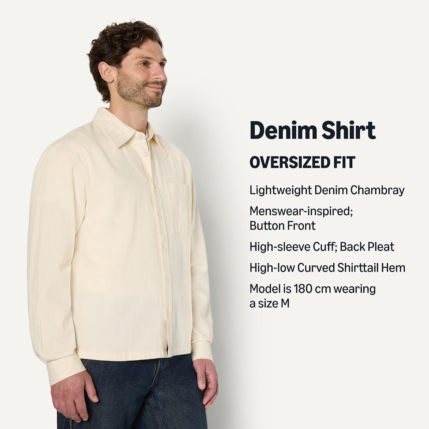 Detalle 2 de Amazon Essentials Modern Oversized-Fit Denim Shirt
