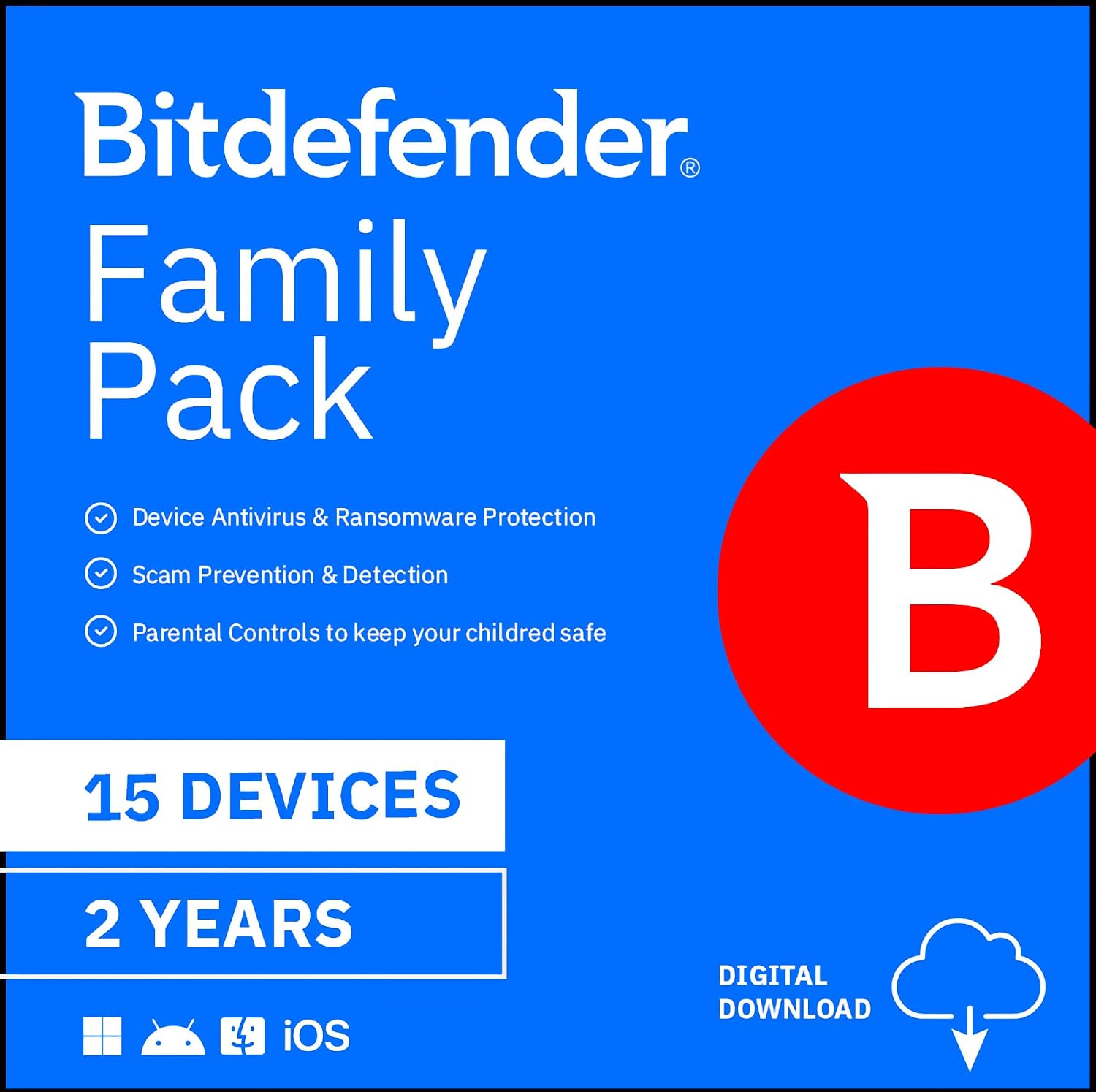 Detalle de Bitdefender Family Pack 15 Devices (2-Year) — Activation Code by Email