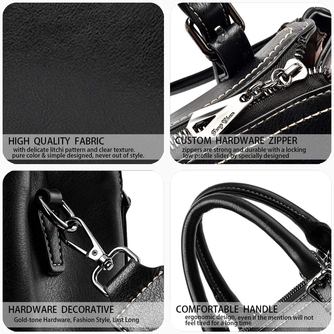Thumbnail 6 de BUKESIYI Donna Borse a Tracolla e Manico: Borsa a Mano Firmata 2024 in PU Pelle Nero IT77139