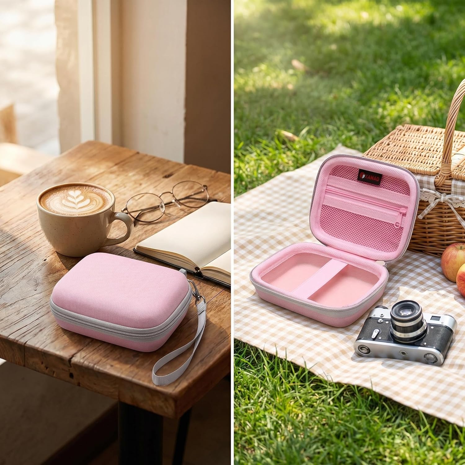 Detalle de XANAD Digitalkamera Hülle & Tasche für Kinderkameras – passend z. B. für Kodak Pixpro FZ55 und C1 mini (Rosa)