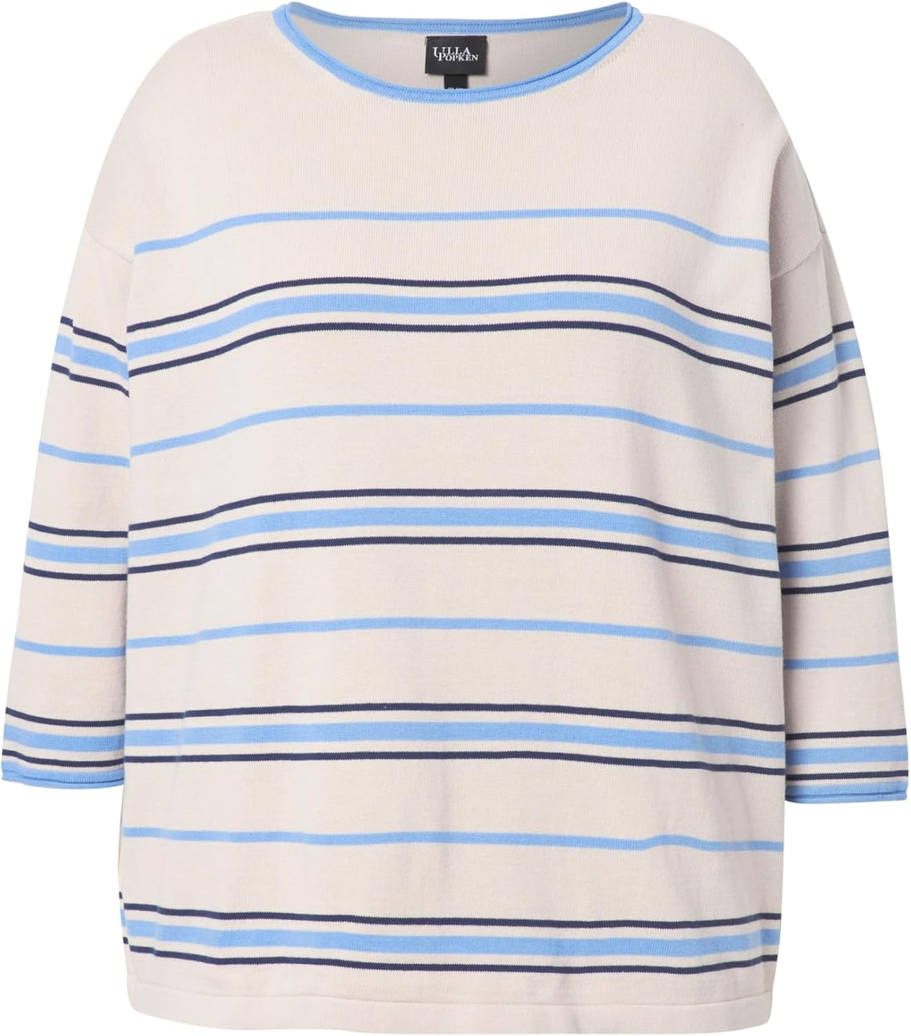 Detalle 1 de Ulla Popken Pull rayé en maille pour femme — version grandes tailles