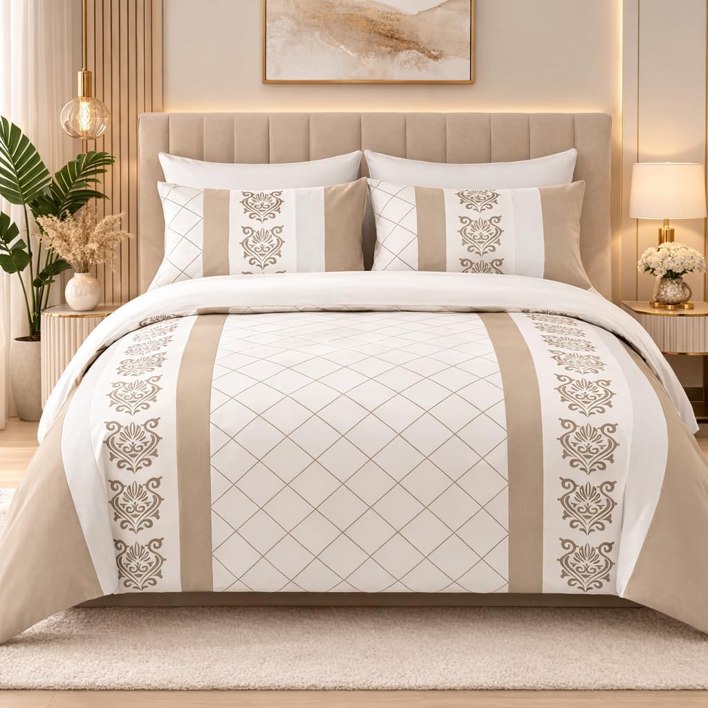 Detalle 2 de Lazzaro King Size Duvet Cover Set (230 x 220 cm) – Premium Microfibre, Reversible Quilt Cover Bedding Set with Zipper Closure