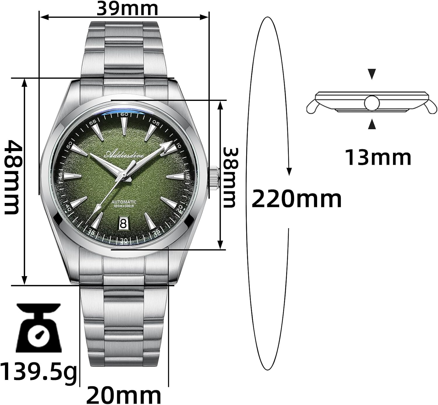 Detalle 2 de ADDIESDIVE 8215 Orologio Automatico Uomo