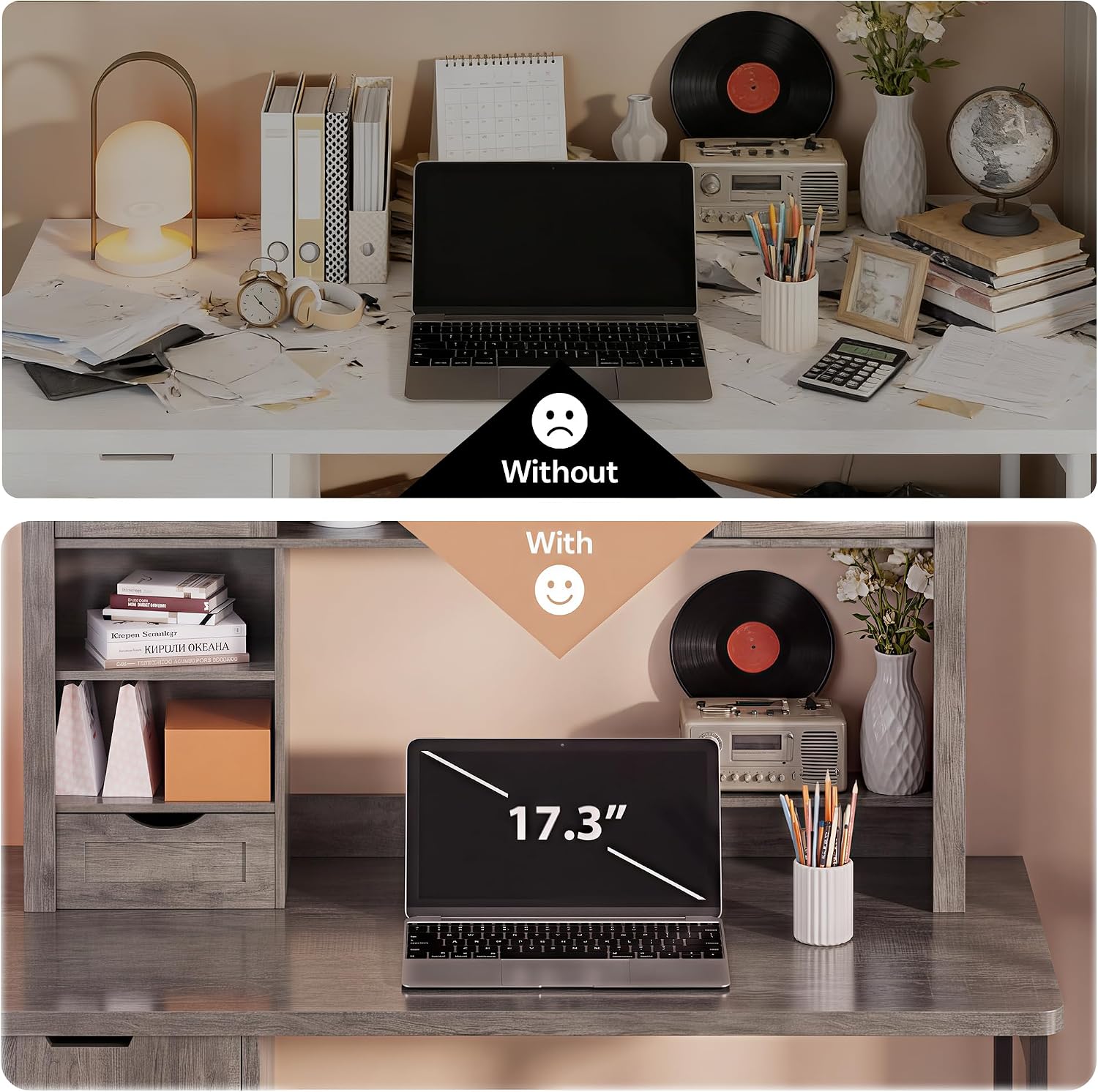 Detalle 2 de Homiflex Desktop Bookshelf, 47.2-Inch Wide