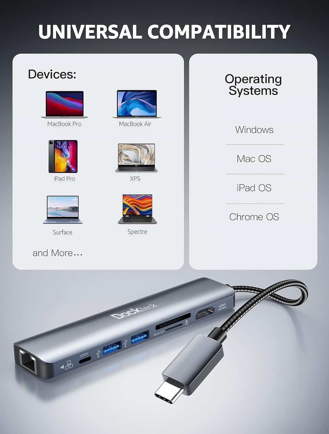 Thumbnail 6 de USB C Hub Dockteck 7-in-1 100W