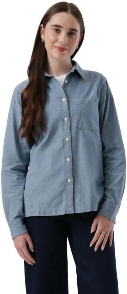 Detalle de Dockers Women's Pocket Shirt LS – Regular Fit, Practical Everyday Top