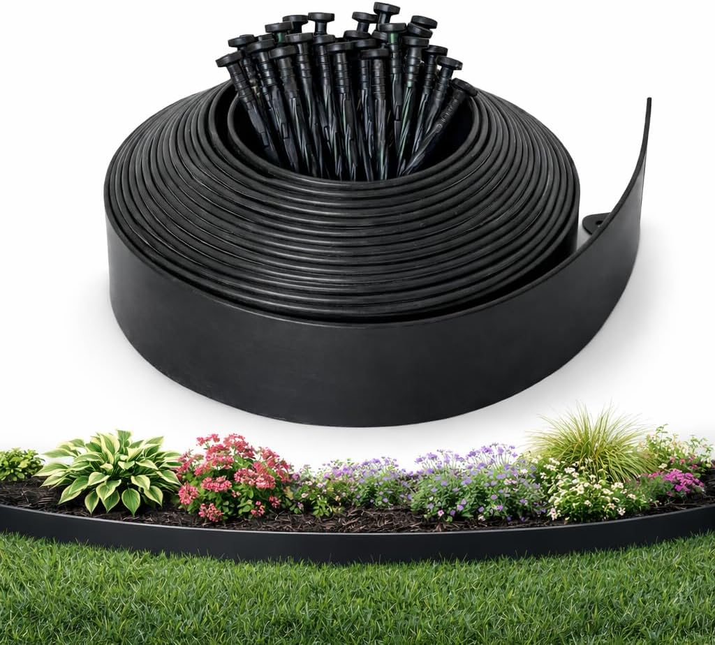 Detalle de Gardzen GGE-E4 40-Foot Landscape Edging, 3-Inch Flexible Plastic Border