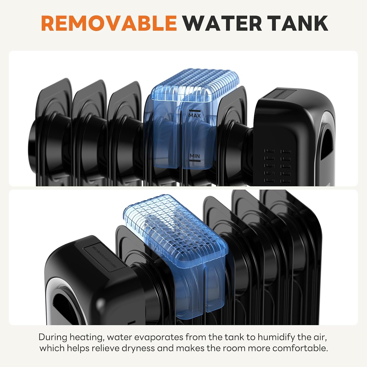 Thumbnail 3 de Sweetcrispy AH-QNQ1YT1-26BK Oil-Filled Radiator Heater, 1500W, Quiet