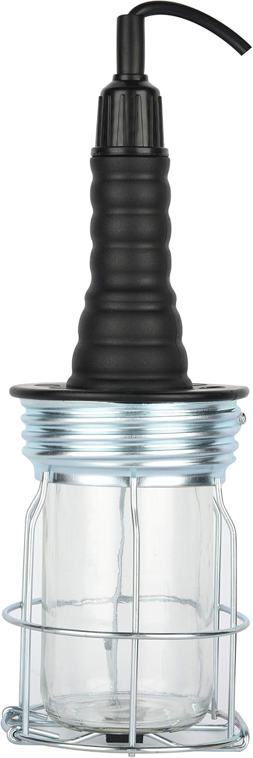 Detalle de Electraline 70303: Lampada Portatile da Lavoro con Cavo 5 m, E27, 60W e Griglia in Metallo