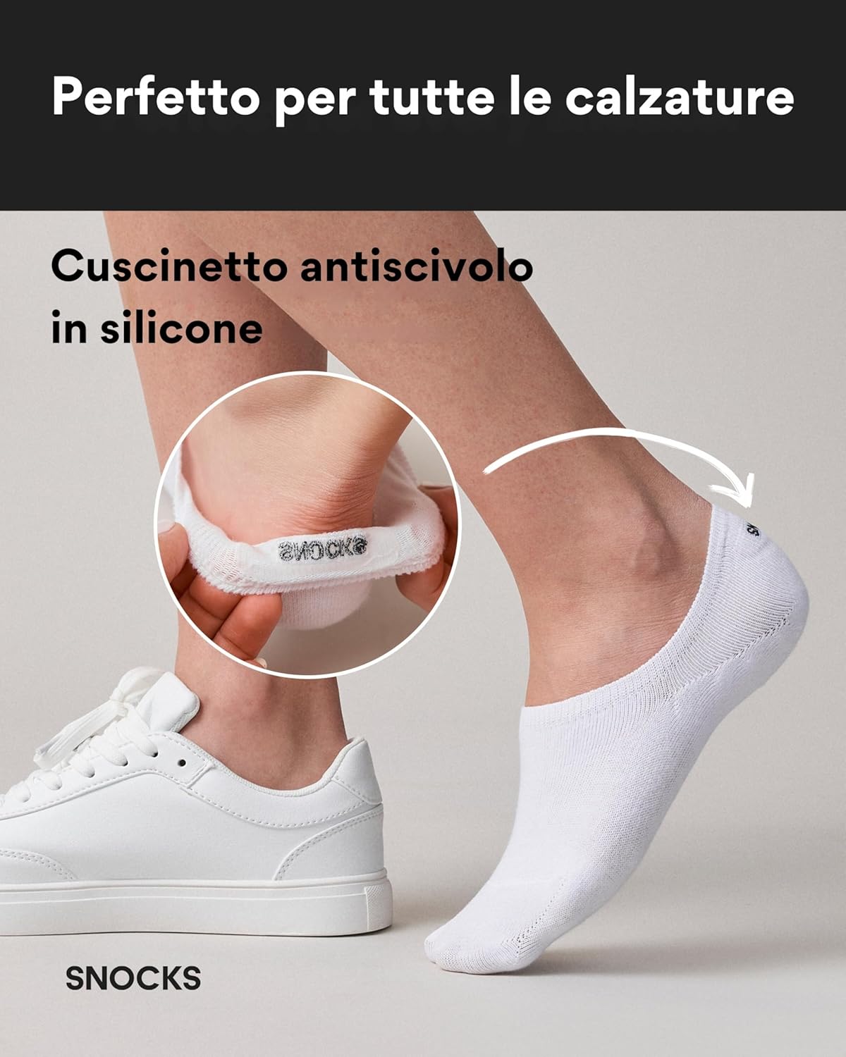 Thumbnail 3 de Snocks 6 paia di fantasmini corti in cotone biologico unisex (taglie 35-50)