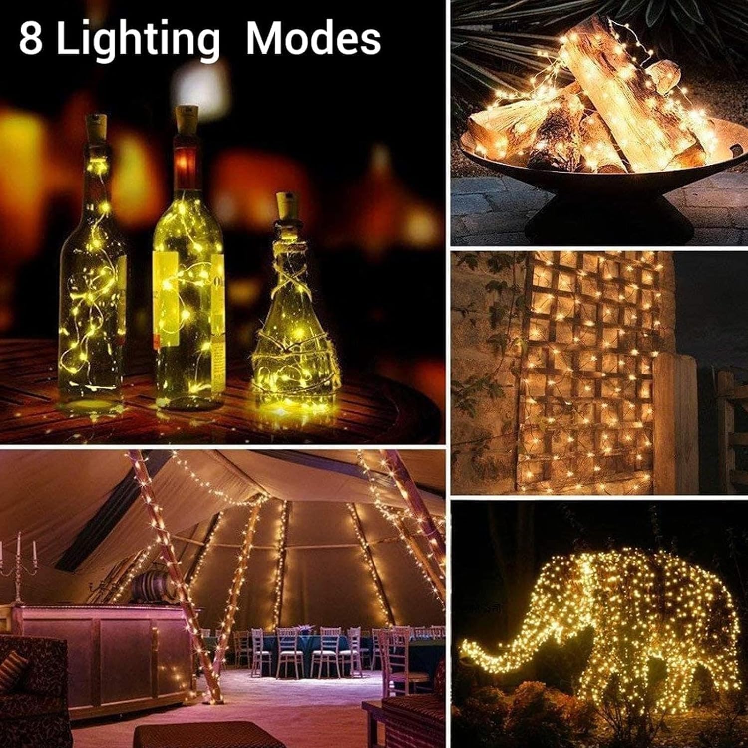Thumbnail 1 de Joomer 2er Solar-Lichterkette außen (12 m, 120 warmweiße LEDs, IP65) – mit 8 Modi und automatischem ON/OFF