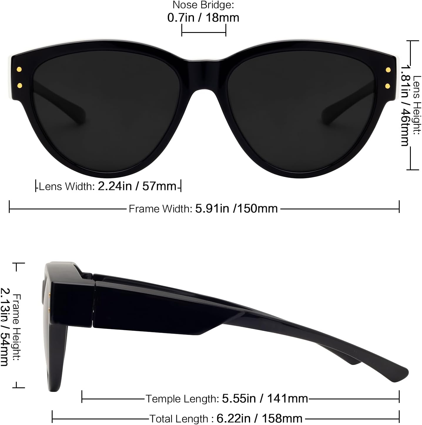 Thumbnail 3 de Face Shadow Überzieh-Sonnenbrille für Brillenträger – polarisiert, UV400, extra weit