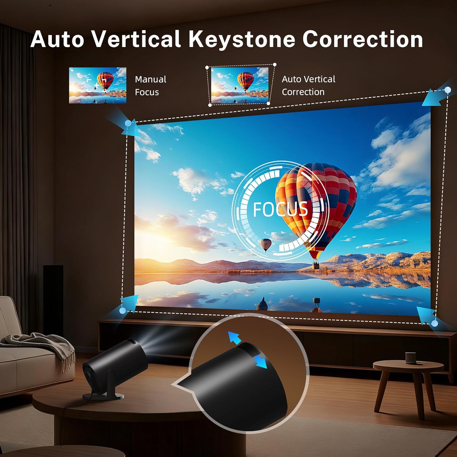 Thumbnail 1 de LYNCAS T OptiBarrel 500 Mini Beamer 4K mit WiFi 6, Bluetooth 5.4 und Android 14