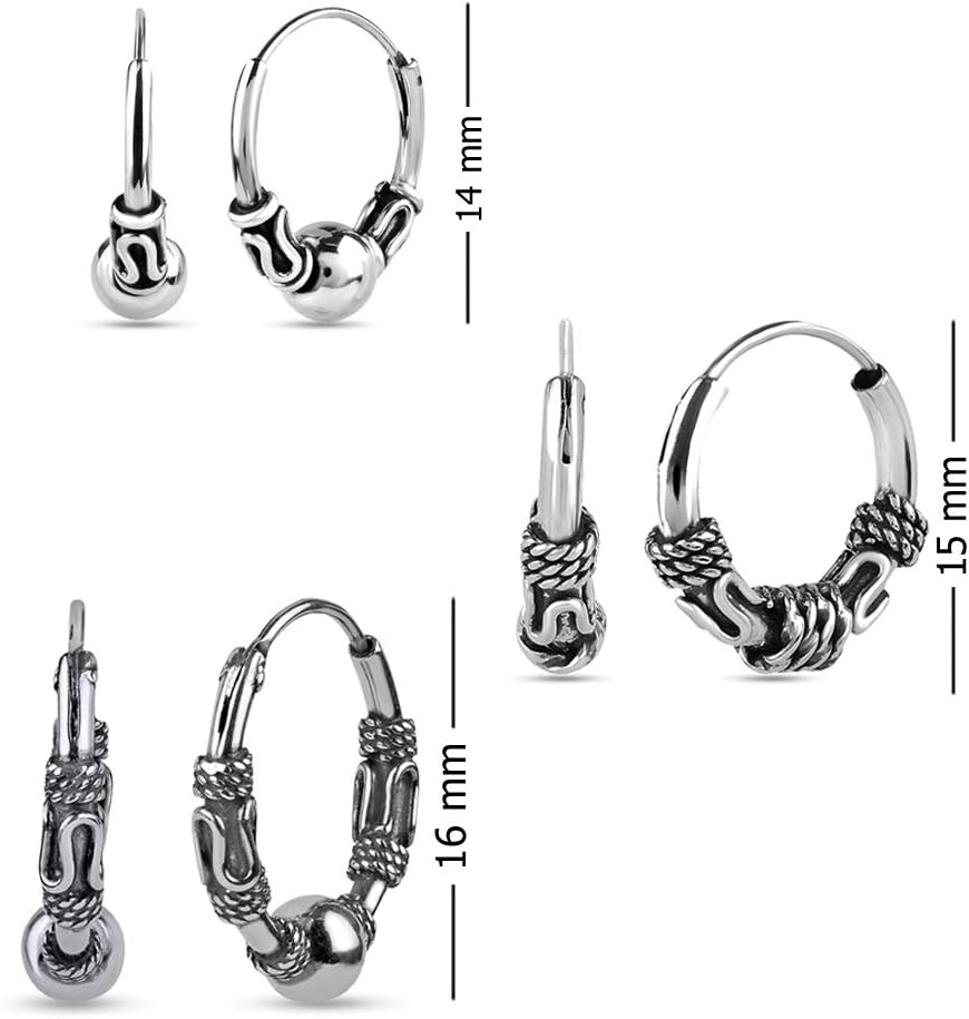 Detalle de LeCalla 925 Sterling Silber Creolen 14 mm