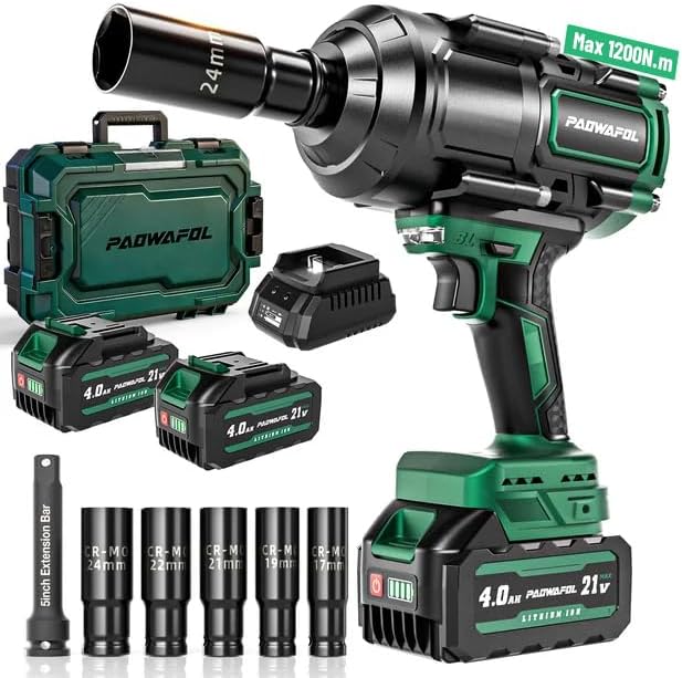 Detalle de PAOWAFOL IW003-YH 1/2-Inch Cordless Impact Wrench, 1200 N·m, Brushless