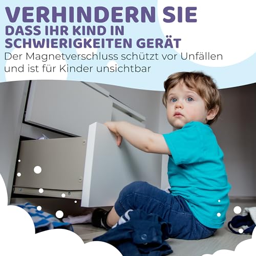 Detalle de WunderHippo Magnetische Kindersicherung 12 Schlösser + 3 Schlüssel – Unsichtbarer Magnetverschluss