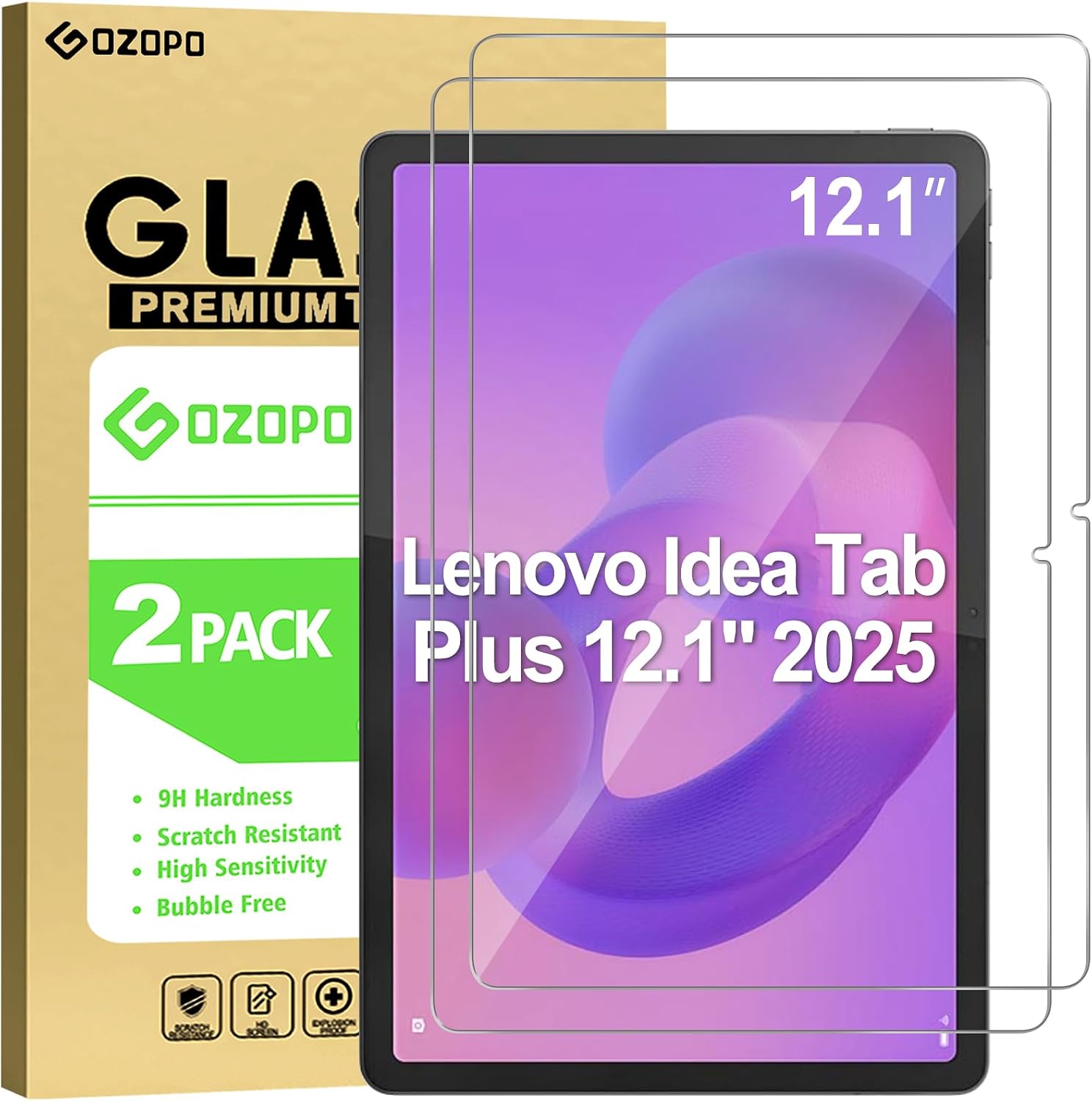Thumbnail 6 de GOZOPO Screen Protector for Lenovo Tab 10.1 inch 2025 TB311FU / TB311XU – 9H Tempered Glass Film (2 Pack)