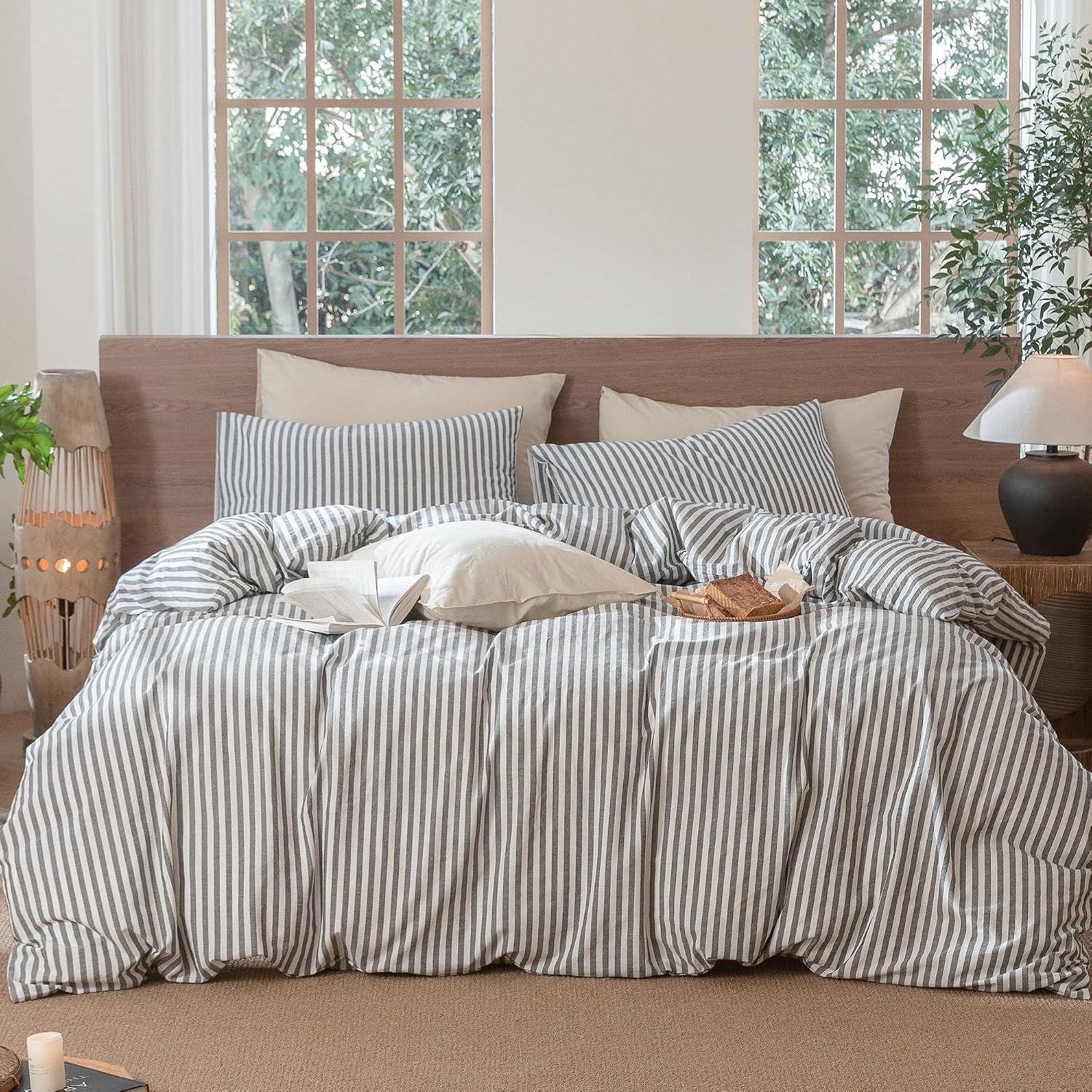 Detalle de MooMee Striped Duvet Cover Set 90x90 Queen
