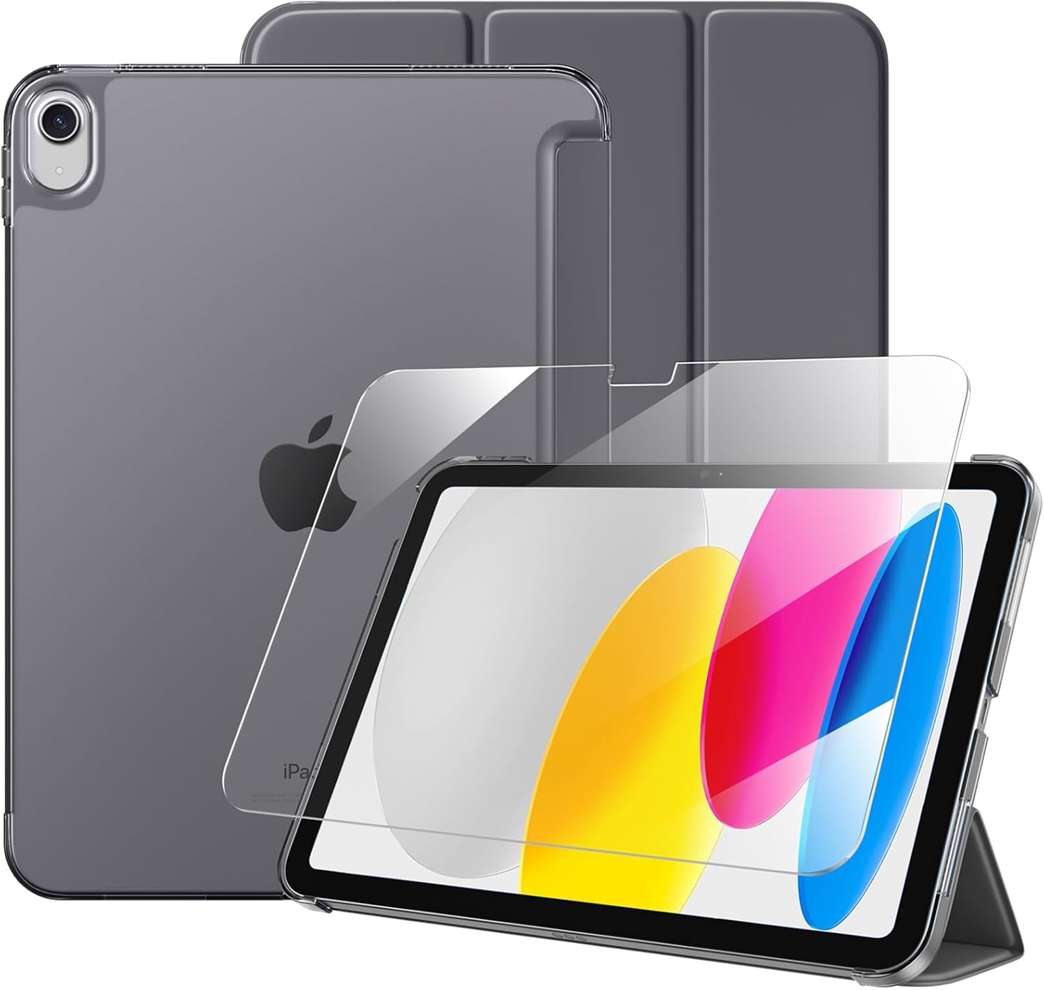 Detalle de DriveGo Case with Screen Protector for iPad A16 11th/10th Gen (11/10.9 inch) – Slim Translucent Back with Auto Sleep/Wake