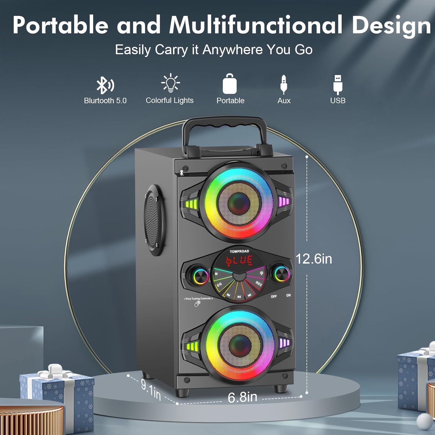 Thumbnail 1 de Portable Bluetooth Speakers 60W Powerful Party Boombox