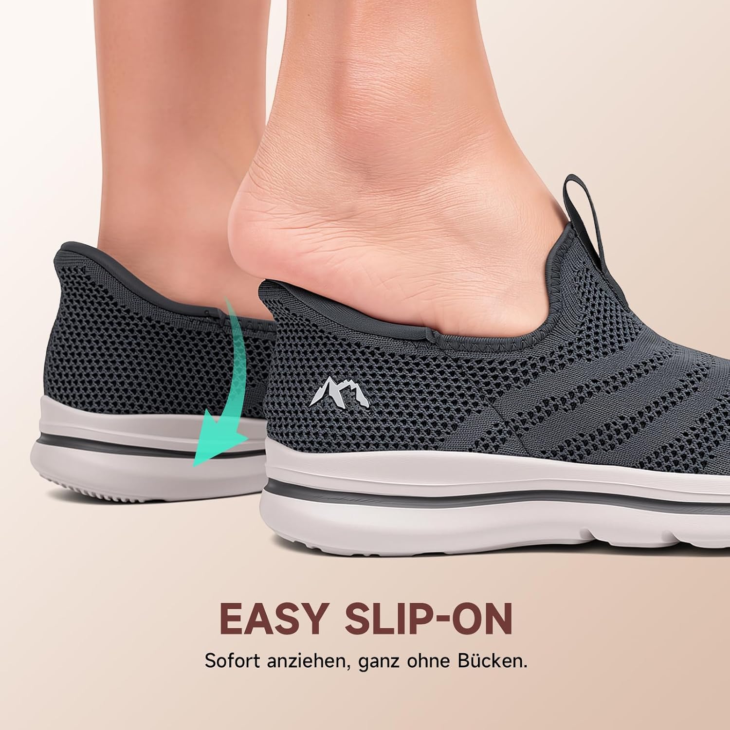 Detalle de ODCKOI Baskets Slip-on Homme Respirantes - Légères et Confortables pour Ville, Randonnée, Course à Pied