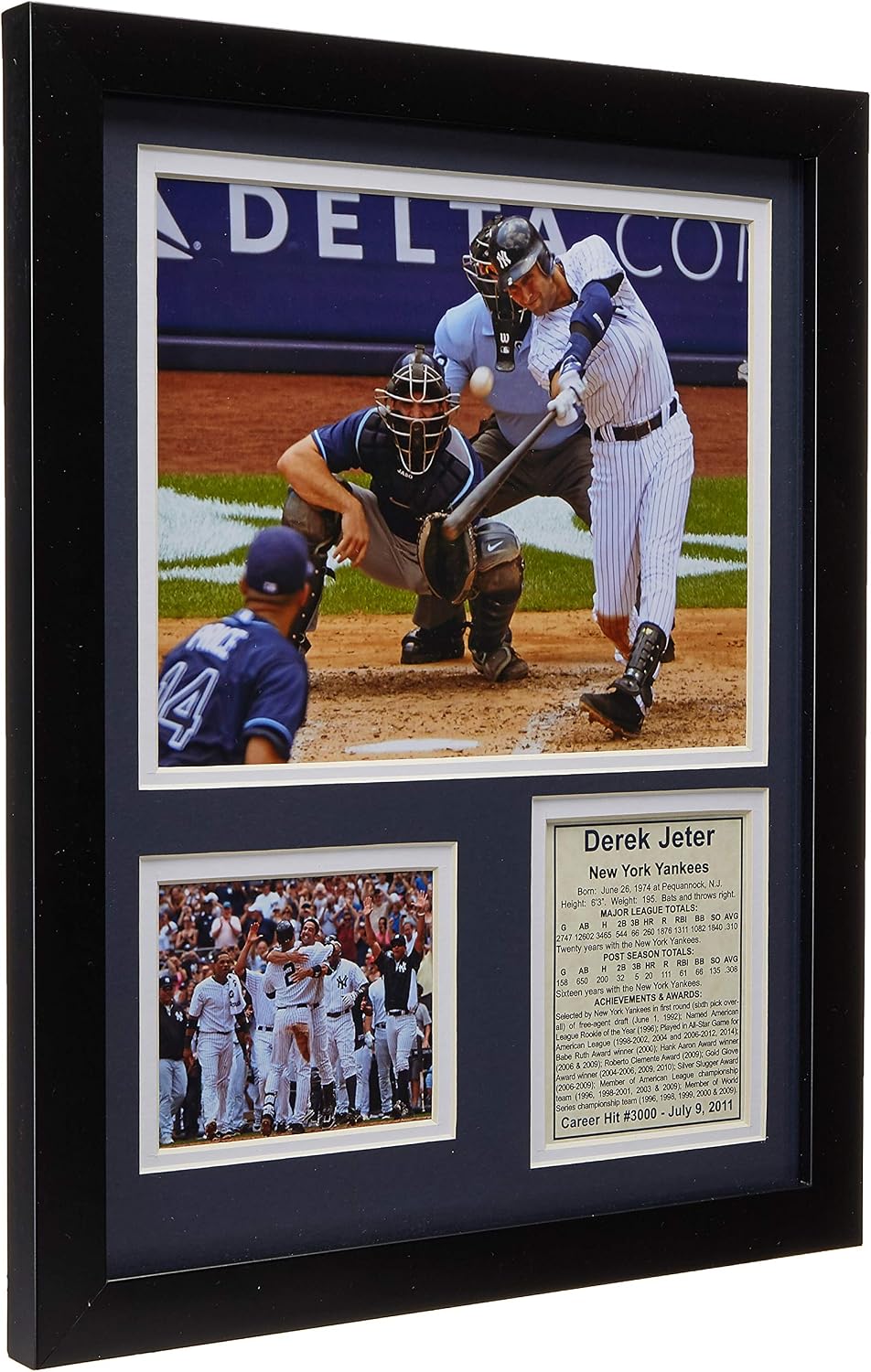 Detalle 1 de Legends Never Die Derek Jeter 3000th Hit Framed Photo Collage Wall Art (11x14-inch)