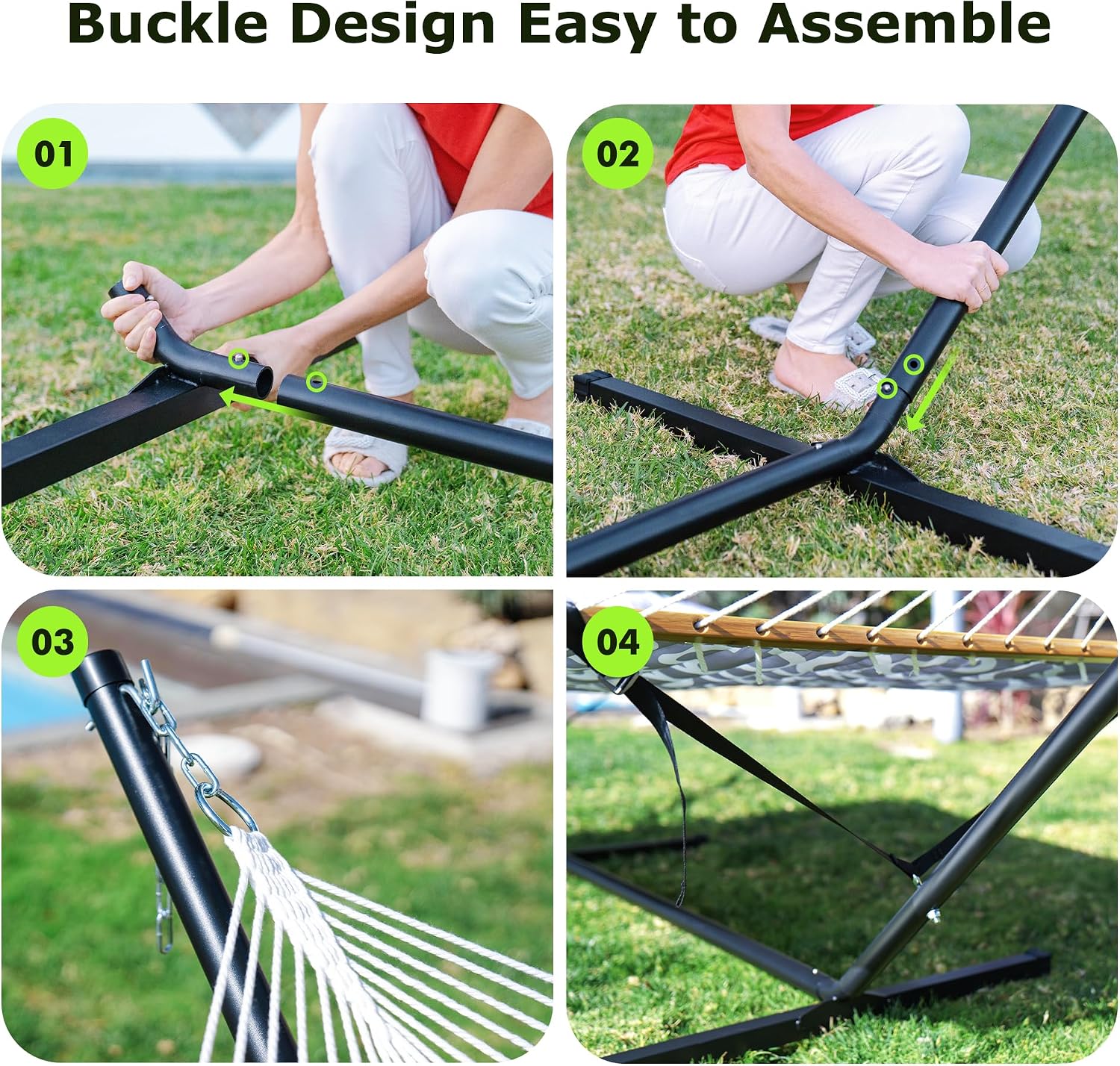 Detalle de ANAGOO Double Hammock with Stand, 500-lb Capacity
