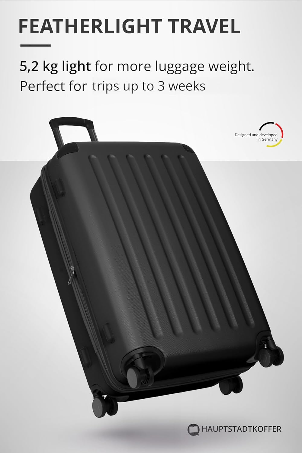 Detalle de Hauptstadtkoffer Spree – Grande Valise Rigide 119 L, Serrure TSA, 4 Doubles Roulettes, 75 cm