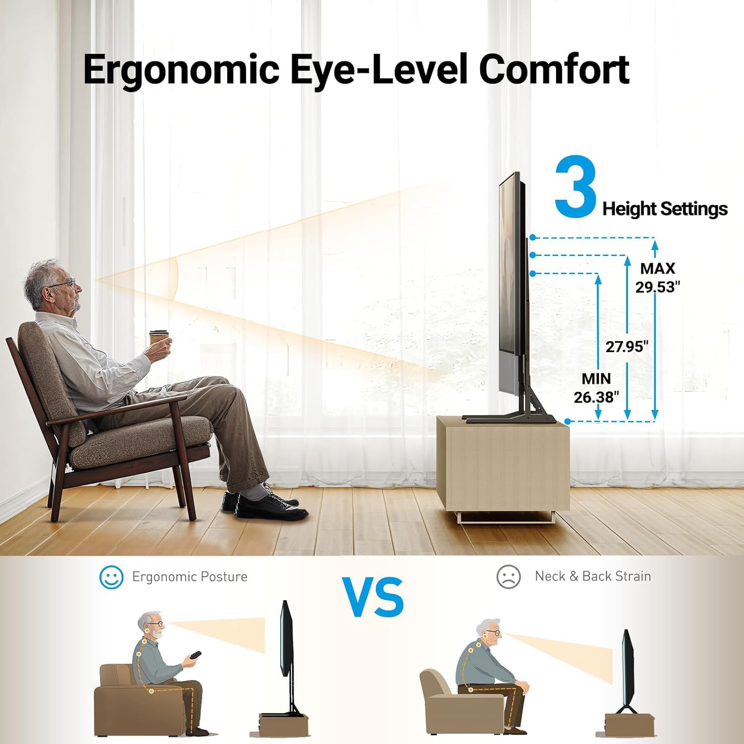 Thumbnail 2 de PERLESMITH Universal TV Stand 110 lbs