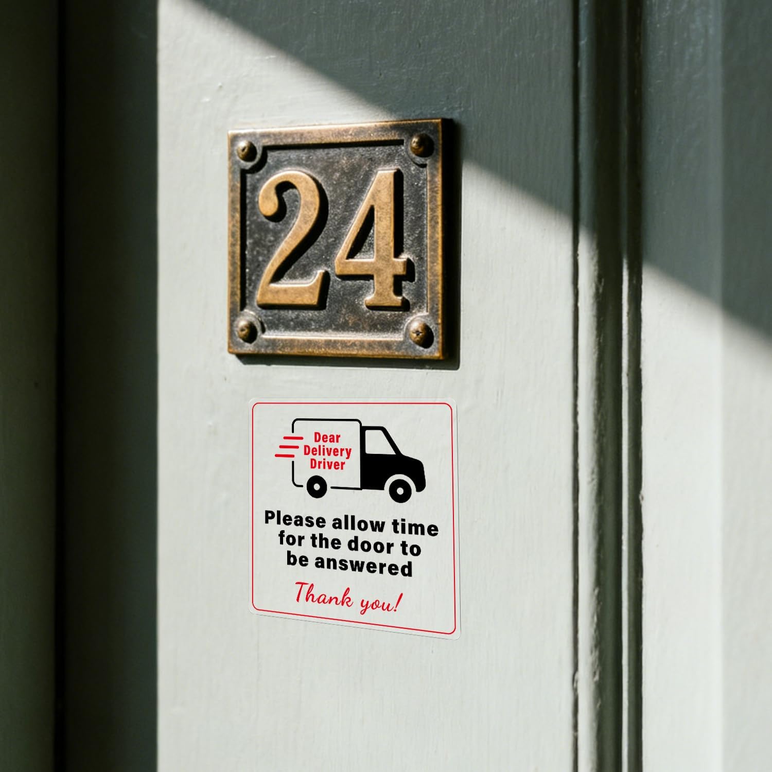 Detalle de YIKIADA 5 Pack Dear Delivery Driver Please Allow Time for the Door to Be Answered Stickers