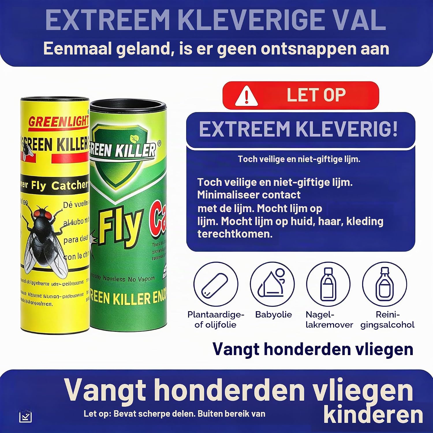 Thumbnail 6 de COMPOLICY Fliegenfänger Klebestreifen Grün, 20 dubbelzijdige plakstrips