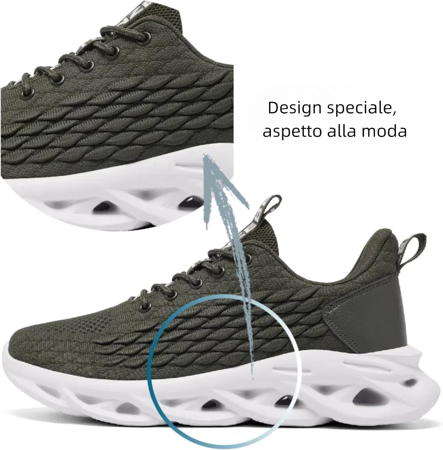 Detalle de TIANZEBEN Herren Sneaker Turnschuhe für Fitness, Lauf- & Walkingsport – atmungsaktiv und leicht