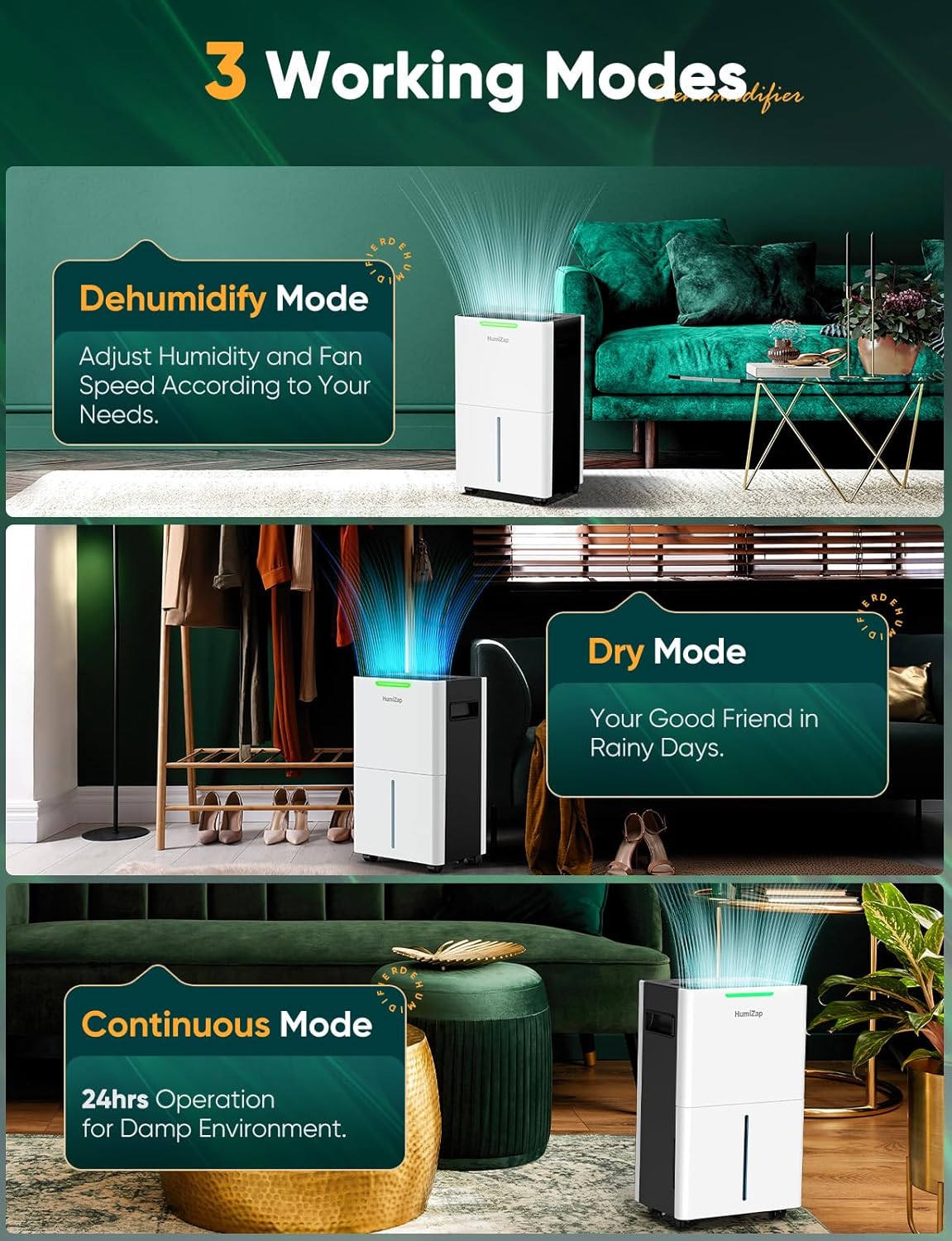 Detalle de Dehumidifier for Home Damp and Laundry Drying ⌘