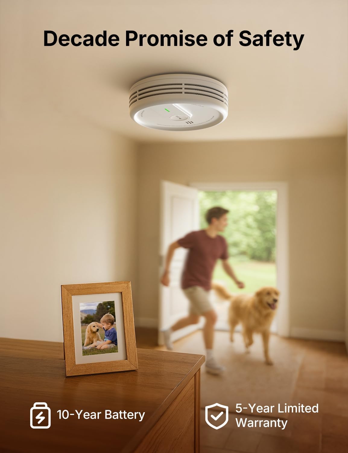 Thumbnail 1 de X-Sense XS0E-SN 10-Year Battery Smoke Alarm (Standalone) with LED & Silence Button, 1-Pack