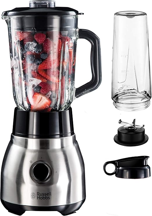 Detalle de Russell Hobbs St-Steel Batidora 2 en 1, Potente y Elegante 🥤