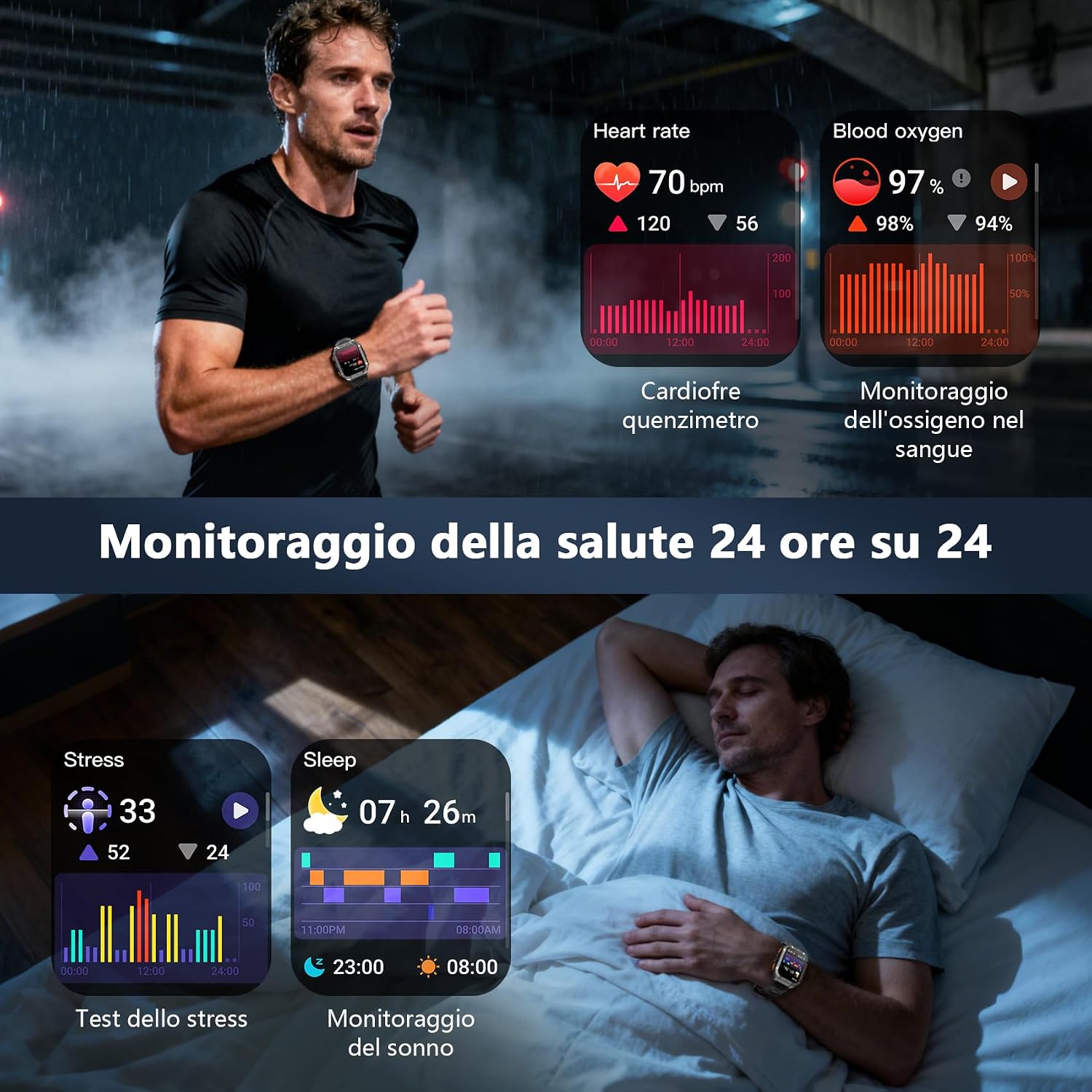 Detalle 2 de Blackview Smartwatch Uomo W80Pro: Orologio Smartwatch Militare con Chiamate Bluetooth e GPS
