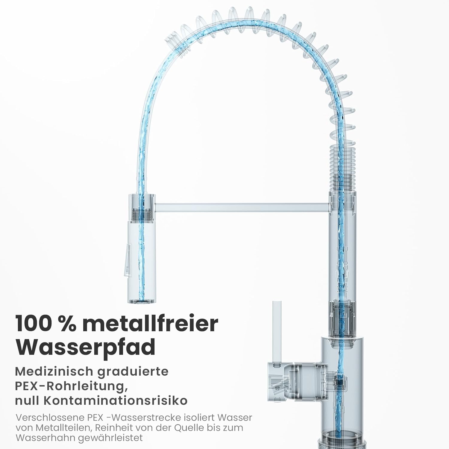 Thumbnail 3 de CECIPA Küchenarmatur mit ausziehbarer Brause und 2 Strahlfunktionen, Edelstahl (gebürstet)