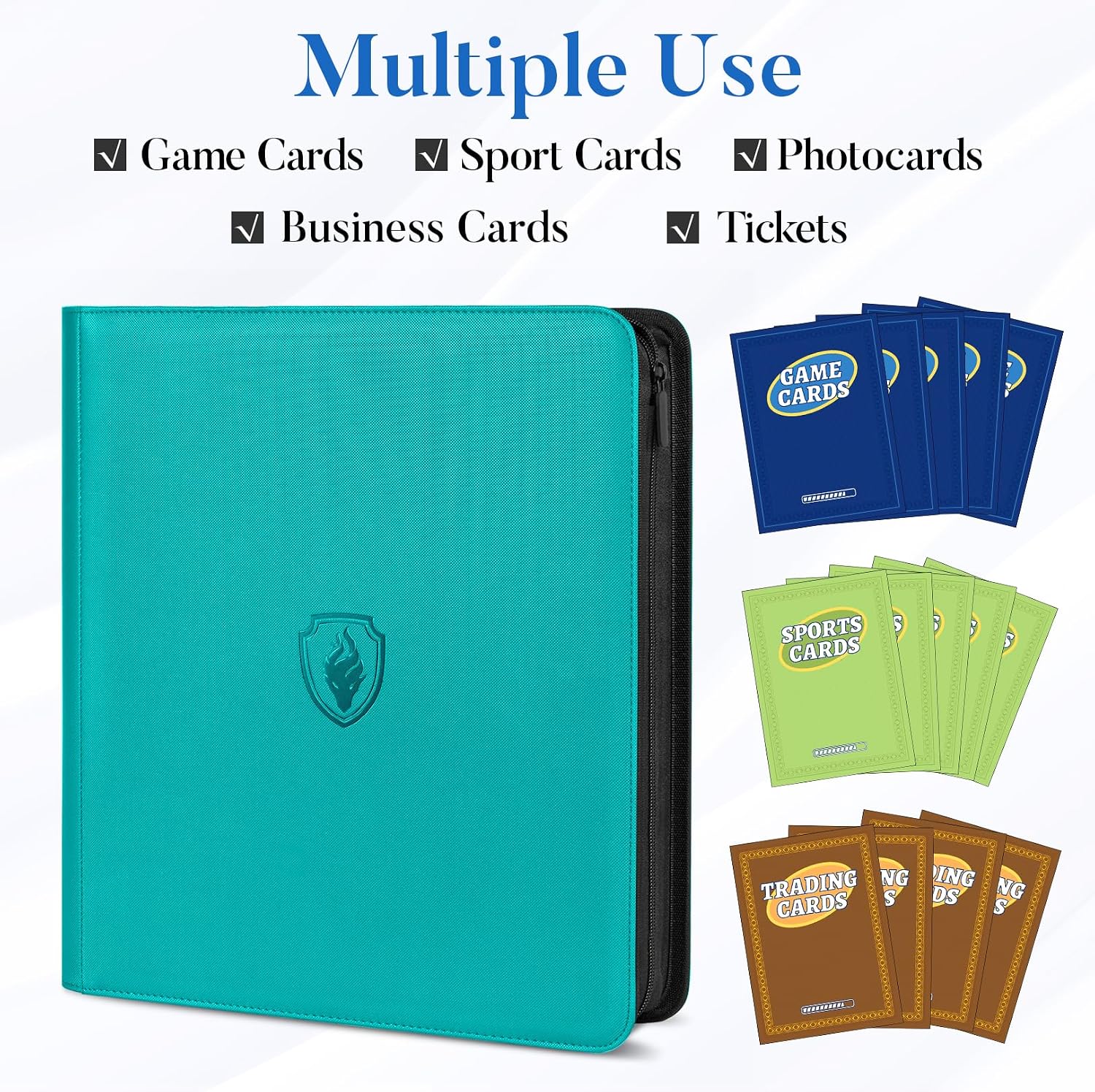 Detalle de Fabmaker Premium Zip Card Binder 12 Pocket (912 Cards) - Teal