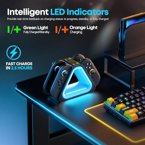 Thumbnail 3 de Tokluck Base de Carga Joy‑Con 2 con 7 luces RGB 📧