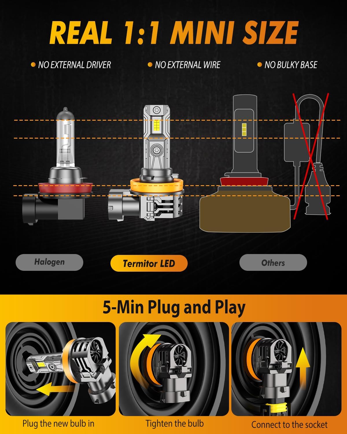 Thumbnail 3 de Termitor LED H11/H9/H8 9005/HB3 Bulbs Combo