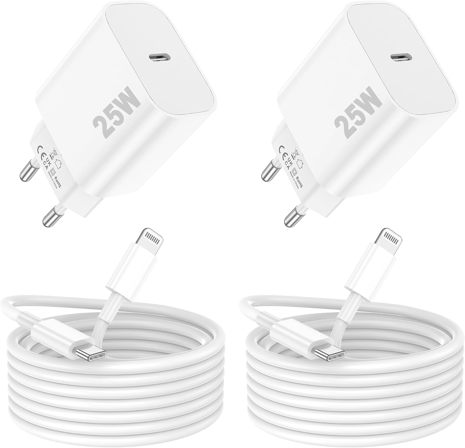 Detalle de Cargador iPhone 25W con cable Lightning 2 m