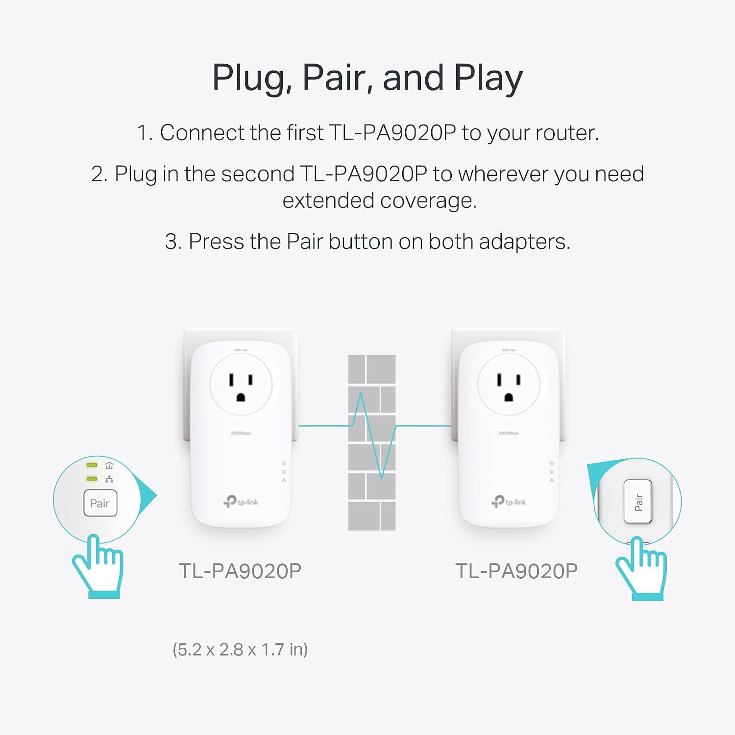 Thumbnail 4 de TP-Link TL-PA9020P KIT AV2000 Powerline Ethernet Adapter, 2 Gigabit Ports