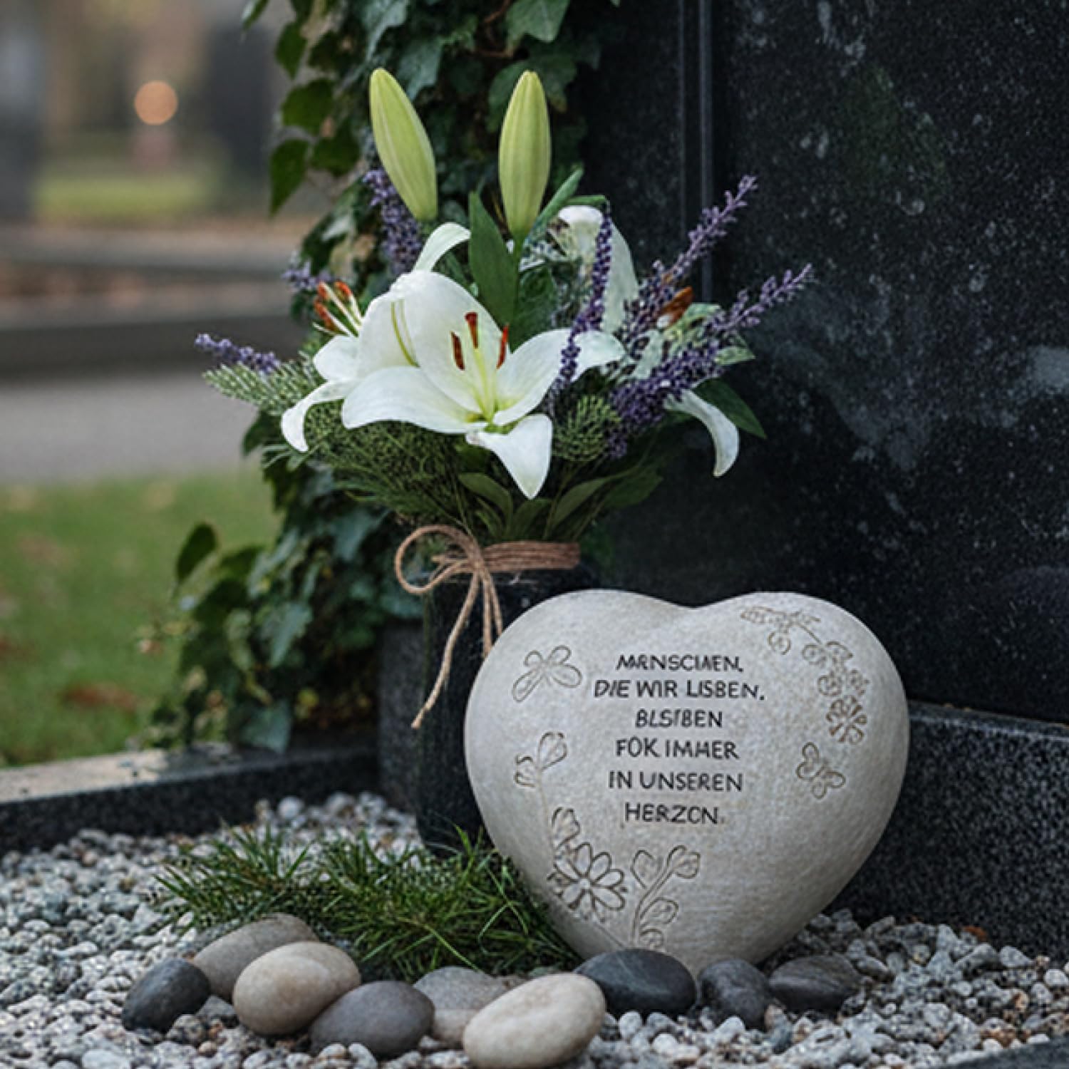 Detalle de com-four® Decorazione funebre a forma di cuore