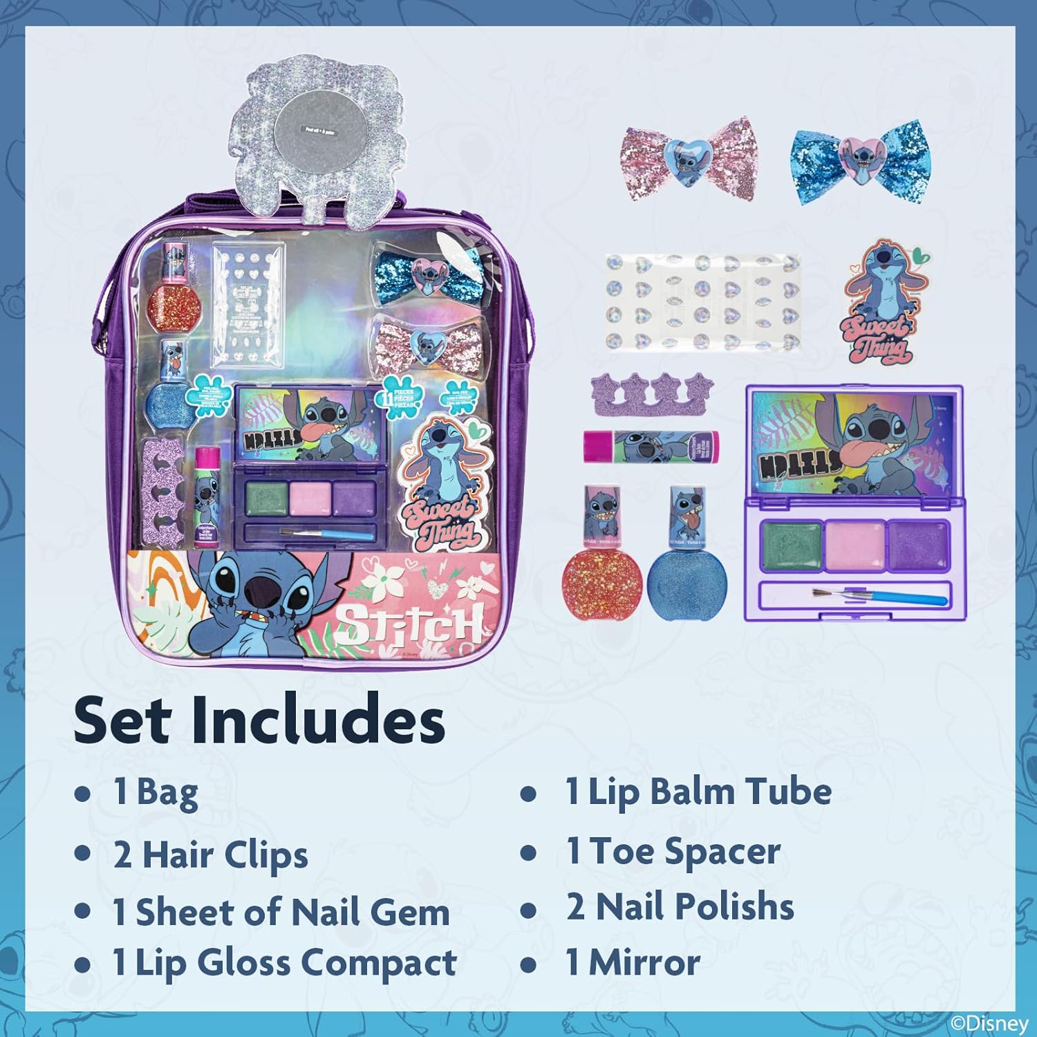 Detalle de Disney Stitch Bolso de Hombro con Maquillaje 3+
